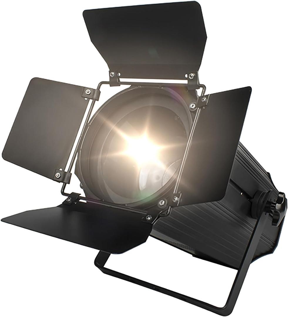 SHEHDS LED Par Lights COB 200W Linear Zoom Spotlights Wash Lights with Barn Door Warm White(3000k) & Cool White(5700k) Stage Light DMX512 Sound Activated DJ Light for Church Wedding Theater-1 Pack