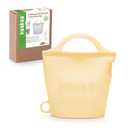Haakaa Silicone Travel Microwave Steamer & Steriliser Bag, 30oz/900mlReusable Silicone Steaming Bags for Baby Small Items, Pacifiers, Teethers or Baby Cups, Great for Home and On-The-Go,Pineapple/1PC