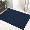 HIYARD Sturdy Front Door Mat, Absorbent Muddy Dirt Resist Welcome Door Mats Outdoor Indoor, Stain and Fade Resistant, Non-Slip Backing Entry Mat Low Profile Doormat for Entryway, 4732, Blue