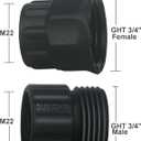 DUSICHIN Garden Hose Connector Pressure Washer Gun to Water Garden Hose Adapter, 3/4 INCHES GHT Male And Female to Power Washer Wand Handle M22 Female Fitting 3/4" GHT To M22 Joint DUS2623