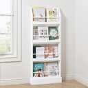 UTEX Kids Bookshelf,4 Tiers Children's Bookcases and Storage, Kids Bookcase Rack Wall for Bedroom,Study Living Room,White, 4 Shelves