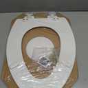 Mayfair Linden Slow Close Toilet Seat, Non Slip Heavy Duty Wood, Easy Install, Elongated, White