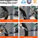 Sportneer Bike Lock - High Security Folding Bicycle Lock Art Certified - Bike Locks Heavy Duty Anti Theft with 3 Stainless Keys and Mount Bracket for Bicycles Scooter Ebike - 95cm/3.12ft, 2.86lbs