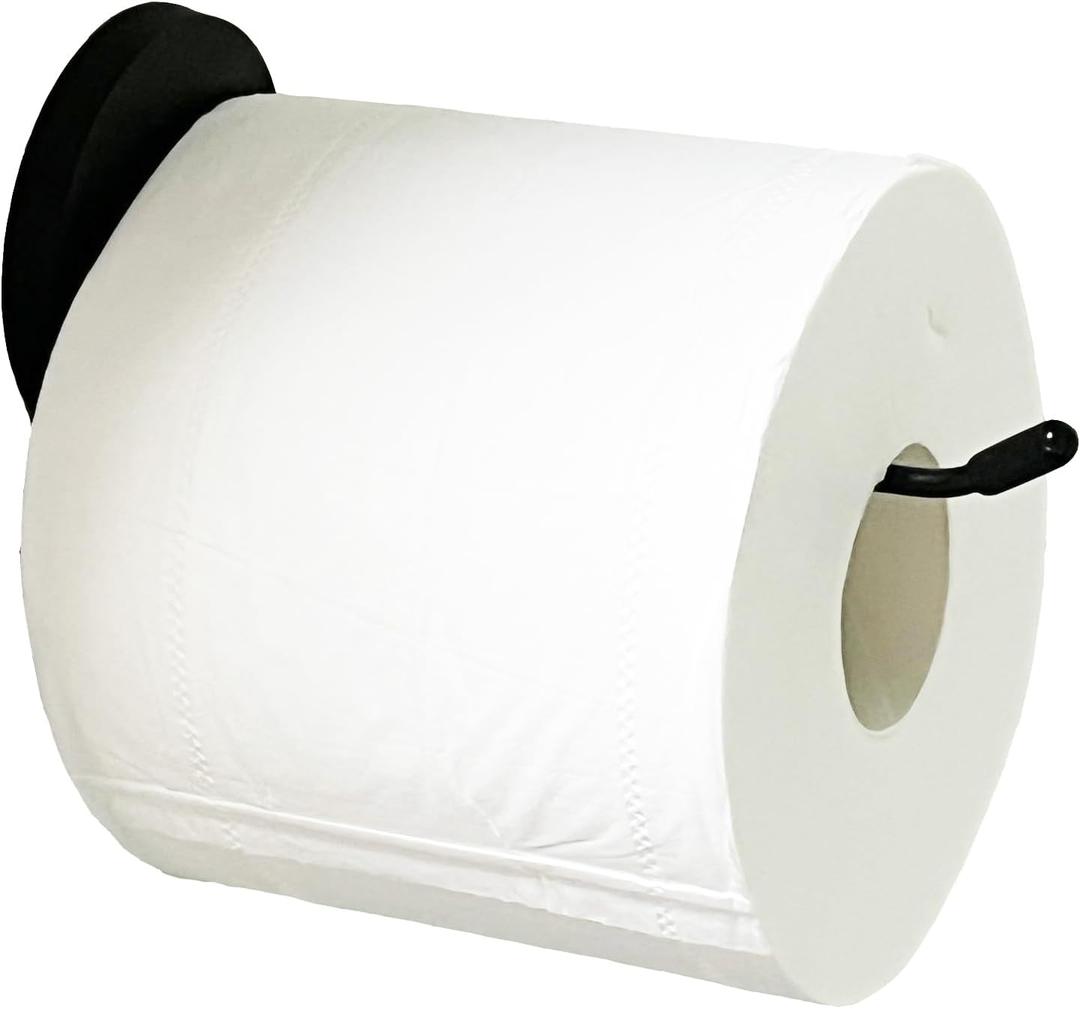 Magnetic Black Toilet Paper Holder,Tissue Holder Paper Roll, Toilet Roll Holder, Strong Magnets Mount - No Drilling or Nailing or glueing Needed