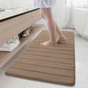 Buganda Memory Foam Bath Mat, 60" x 24", Ultra Soft and Non-Slip Bathroom Rugs, Water Absorbent and Machine Washable Bath Rug Runner for Bathroom, Shower, and Tub, Mocha