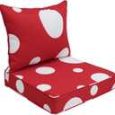 EAGLE PEAK Outdoor Deep Seat Patio Seat Cushion Set, 25 x 25 x 5 inch, 2-Piece Back Chair Cushion, Set of 1, Red Mushroom