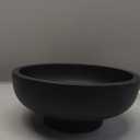 OAKOA Concrete Black Decorative Bowl for Home Decor - Black Fruit Bowl - Modern Pedestal Coffee Table Bowl for Entryway Table