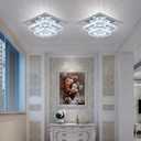 FRIXCHUR Crystal Ceiling Light Square Chandelier Modern LED Flush Mount 2 Layers Ceiling Lamp Lighting Fixture for Dining Room Living Room Bedrooms Kitchen Hallway Foyer (Cool White)