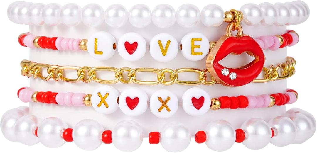 RISHEGAE Heishi Beaded Stretch Bracelets for Women Stackable Polymer Clay Beads Bracelets Friendship Boho Summer Beach Bracelet Jewelry Set