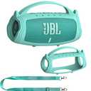 JCHPINE Silicone Cover Case for JBL Charge 5 Portable Bluetooth Speaker, Protective Skin Holder for JBL Charge 5 Speaker Accessories (Teal Case, NOT Fit Wi-Fi Version)