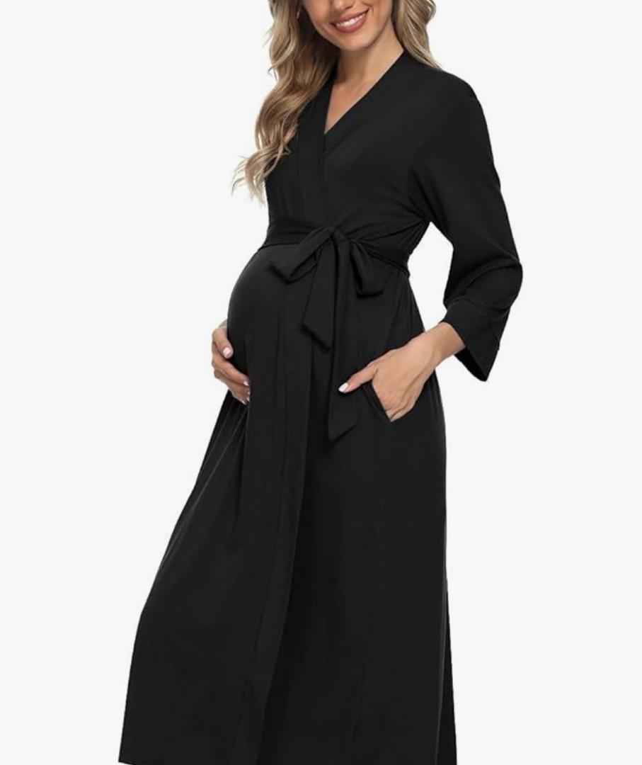 Xpenyo Women's Maternity Sleepwear,Labor/Delivery/Nursing/Hospital Nightgown Kimono Robes Long Pregnancy Loungewear Large