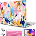 TWOLSKOO Compatible with MacBook Pro 13 inch Case 2023-2016 A2338 M2/M1 A2251 A2289 A2159 A1989 A1706, Plastic Hard Shell Cover & Keyboard Skin & Screen Protector, Bright Abstract Florals