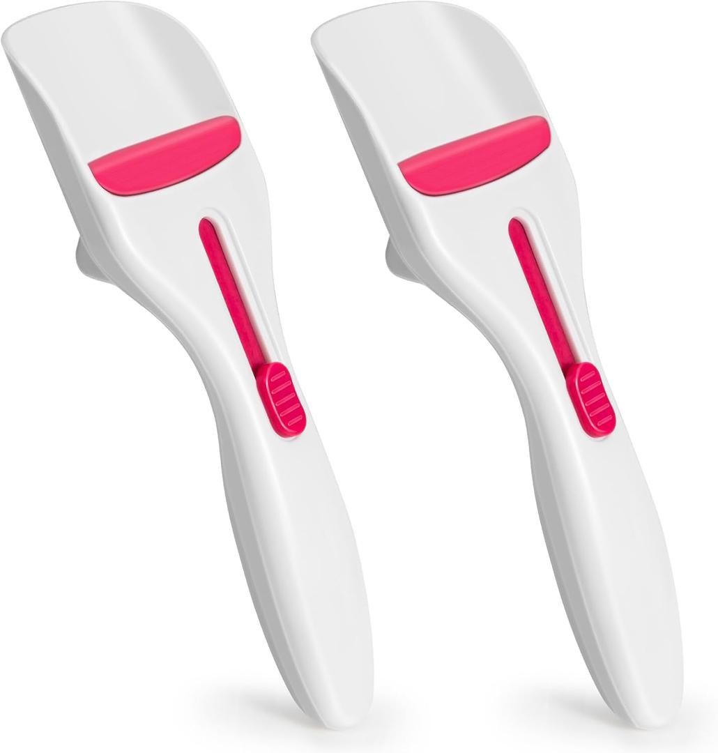 2PCS Cupcake Batter Scoop, One Click Sliding Button Cake Cream Spatulas for Elegant Baking, Pastry & Cake Decorating, ABS and TPE Material