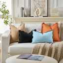 Halloween Throw Pillow Covers Set of 2 for Living Room, Scalloped Design Decorative Home. Fabric Feels a Little Stiff, Because Scalloped Edges Require(Pumpkin Color, 24x24 Inch)