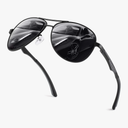 GQUEEN Classic Military Style Pilot Polarized Sunglasses Spring Hinges Al-Mg for mens womens MOS1