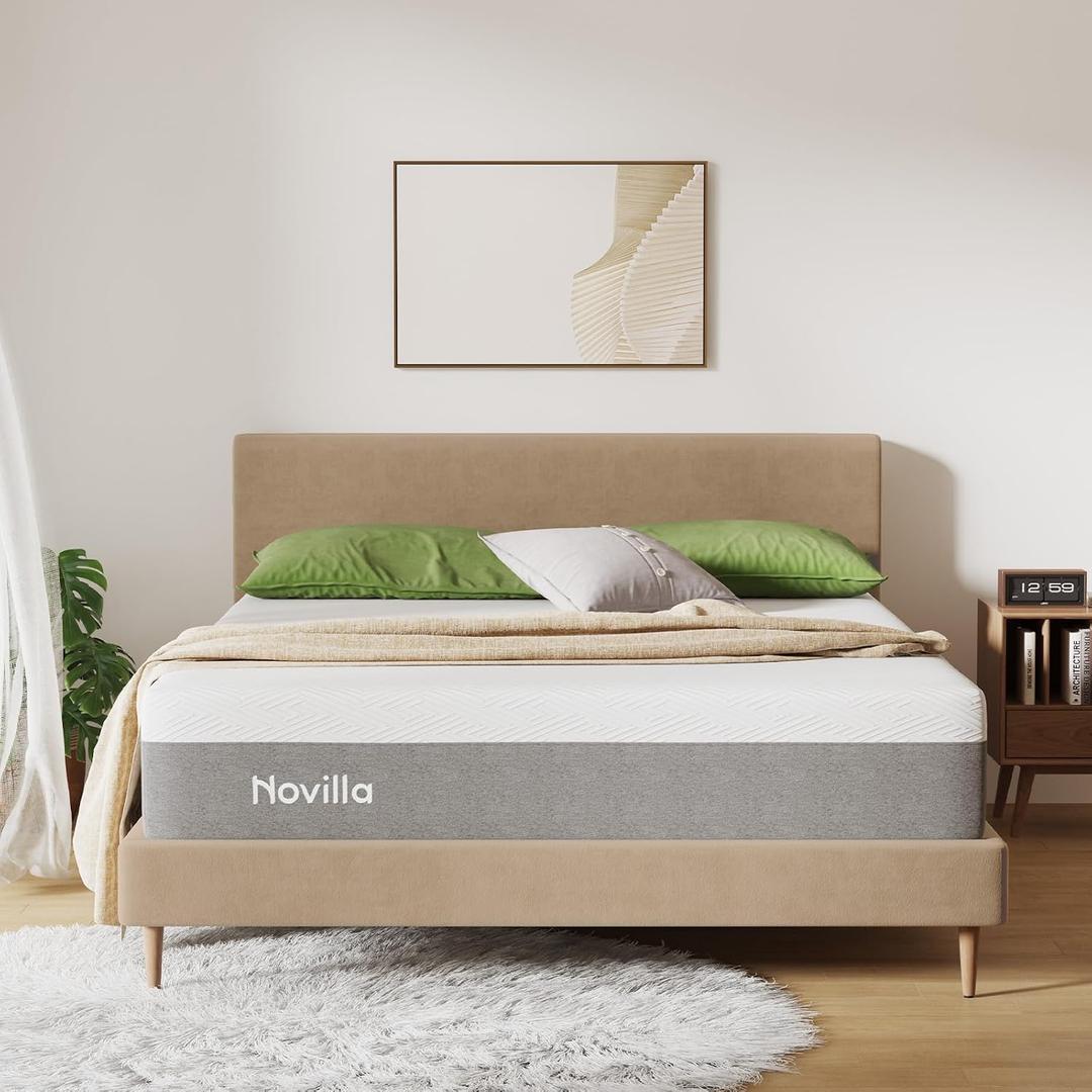 Novilla King Size Mattress, 12 Inch Gel Memory Foam King Mattress in a Box for Pressure Relieving & Cooling Comfort, Triple Foam Layers for Spinal Support & Motion Isolating, CertiPUR US Certified