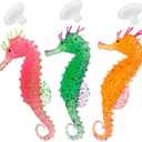 3Pcs Aquarium Ornament Glowing Floating Effect Artificial Sea Horse for Fish Tank Decoration