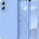 Vooii Magnetic for iPhone 17 Case, Compatible with Magsafe (Premium Liquid Silicone) (Integrated Camera Control Button) Full Body Protective Anti-Scratch Microfiber Lining 6.3", Light Blue