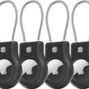 Air tag Holder,(4 Pack) Air tag Keychain with Secure Lock,Air Tags Case with Wire Cable for Apple Airtag,Anti-Lost Protective Case with Keyring for Luggage, Key, Pet, Bag, Black