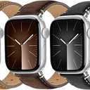 Wristitani 3 Pack Leather Bands Compatible With Apple Watch Bands 44mm 45mm 46mm 49mm 40mm 41mm 42mm for Men,Genuine Leather Replacement Straps for iWatch Ultra3/2/1 SE3/2/1 Series 11/10/9/8/7/6/5/4
