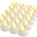 Homemory 200 Hours 24 Pack Flameless Floating Candles, Warm White Led Flickering Tealight Candles in Bulk, Decor for Wedding, Party, Centerpiece, Pool, Christmas