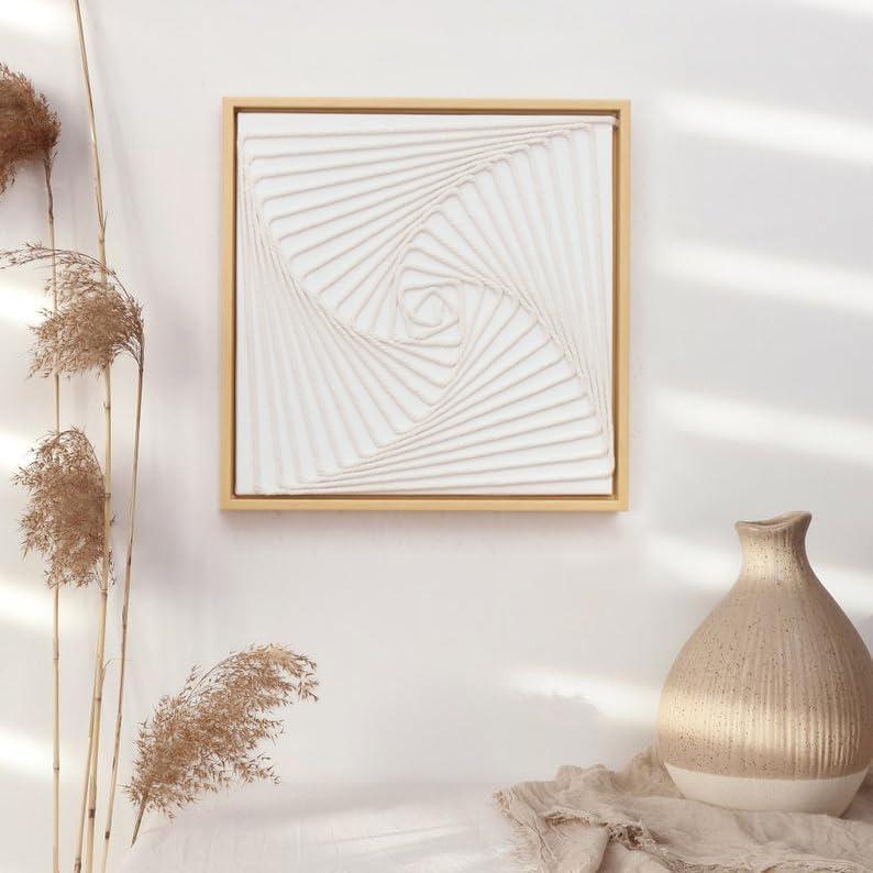 LB Modern Geometric Texture Wall Art for Bedroom,Framed, 12L x 12W Inch