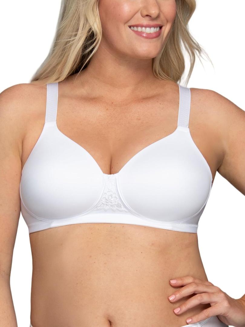 Vanity Fair Women's Full Figure Beauty Back Smoothing Bra, 4 Way Stretch Fabric, Lightly Lined Cups, Size 36C (White)