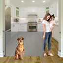 55 Inch Retractable Baby Gate for Stairs Retractable Dog Gates for Doorways Outdoor Baby Gates for Decks Indoor Dog Gates for The House Extra Wide Pet Gate Stair Gates for Kids or Pets Deck Gate Gray