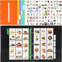 Communication Book 162 Laminate Icon Picture Cards with 5 Multicolor Dividers 1 Sentence Strip for Autism Vocabulary Language Speech Articulation Learning Supplies(Real)