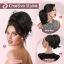 HOOJIH Ponytail Extension, Claw Clip in Straight Messy Hair Bun 9 Inch Short Ponytail Extension with Bendable Metal Wire Hair Pieces for Women Fake Hair Bun DIY Styles - Medium Golden Blonde