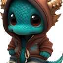 Cool Dragon Figurine Statue  Unique Resin Dinosaur Sculptures for Home & Office, Garden Ornaments  Adorable Baby Dragon as Self-Expression, Gift of Meaning & Collectors Joy (Orange)