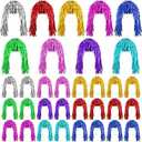 Geyoga 24 Pcs Foil Tinsel Wigs Fancy Dress Metallic Shiny Wig 80s Photo Booth Props Disco Women Cosplay Supplies (Multicolor)