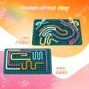 3 x ddLUCK Sensory Activity Board, Silicone Fidget Toy for Stress Relief, Calming, Focus, ADHD and Autism, 6 Colors Sensory Toys Game Controller for Kids 2+ & Adults with 20 Strings