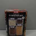 Canisters Set For The Kitchen,Glass storage jars,4Pcs Glass Storage Containers With Lids,For Kitchen Canning Flour, Cereal,Sugar,Candy,Pasta,For Home Bakers & Organized Cooks