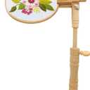 Adjustable Embroidery Hoop Stand, Beech Wooden Cross Stitch Holder, Embroidery Lap Stand for Needlework, Tabletop Seat Frame Stand for Embroidery and Cross Stitch