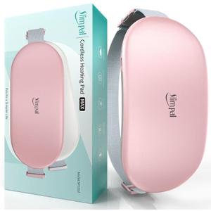 Slimpal Heating Pad for Period Cramps, Plus-Sized Portable Electric Heating Pad, Menstrual Cordless Heat Belt Back, Belly, Waist Pain Relief, Long-Lasting Battery, Light Pink