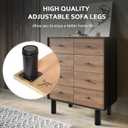 10 Inch Adjustable Furniture Legs Set of 4, Stainless Steel Cabninet Legs Black Furniture Feet - Metal Round Cabinet Feet Replacement Legs for Drawer Dresser Table Couch Sofa(50x250mm)