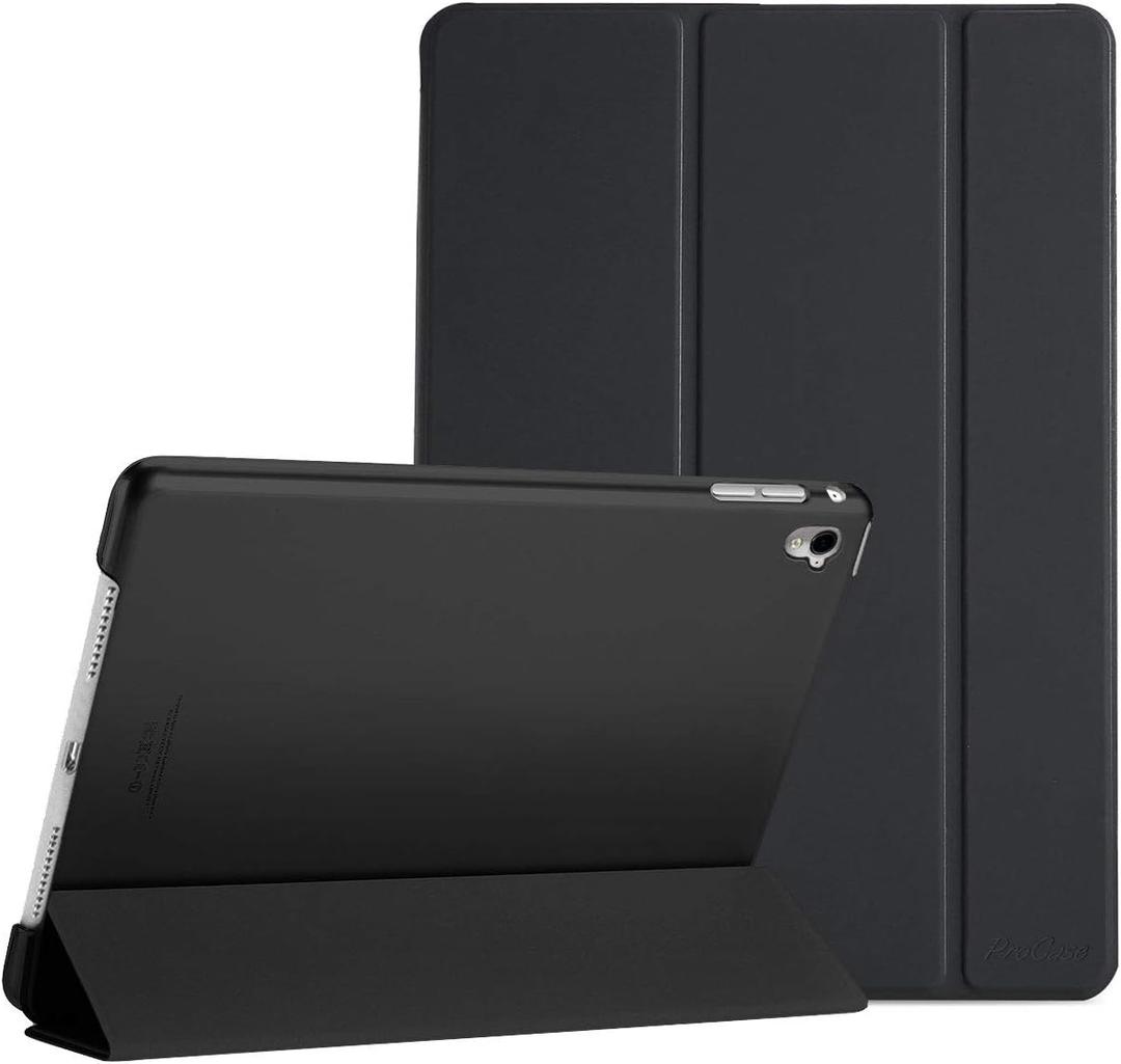 ProCase Smart Case for iPad Pro 9.7 Inch 2016, Ultra Slim Lightweight Stand Smart Case Shell with Translucent Frosted Back Cover for iPad Pro 9.7 Inch (A1673 A1674 A1675) -Black