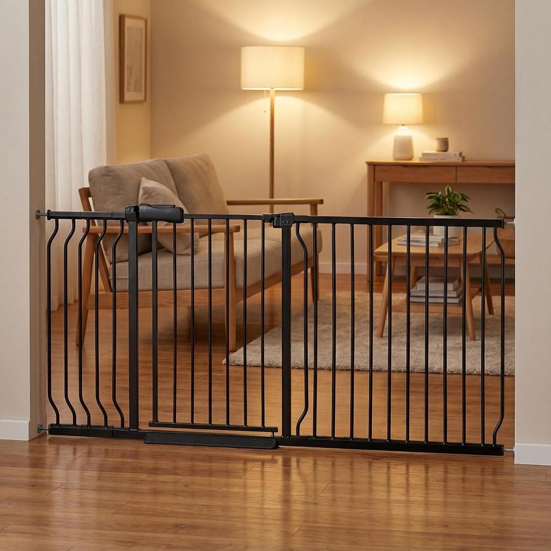 67-71.5 Inch Extra Wide Baby Gate,Heavy Duty Steel Safety for Wide Openings