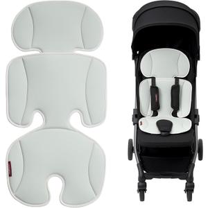 Momcozy Stroller Cooling Pad | Universal Soft Cooler Pad, Breathable & Adjustable Seat Liner | Detachable 2-Piece Cooling Cushion | Fits Strollers, High Chair, Bassinet, Swing (Light Grey)