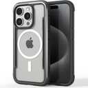 RAPTIC Shield Magnetic for iPhone 15 Pro Case, Compatible with MagSafe, Shockproof Protective Clear Case, Military Grade 10ft Drop Tested, Durable Aluminum Frame, 6.1 inch, Black