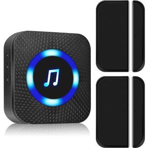 Battery Operated Door Chime Receiver, Wireless Door Sensor, Door Alarm for Home Security/ Kids Safety/Business When Entering