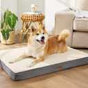 Bedsure Large Dog Bed for Crate - Orthopedic Waterproof Puppy Beds with Removable Washable Cover, Egg Crate Foam Pet Mat, Suitable for Pet Up to 50 lbs (35.0"L x 22.0"W x 3.0"Th, Grey)
