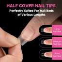 UNA GELLA Short Coffin Fake Nails 504Pcs Half Cover Matte Nail Tips Extra Short Coffin Gel Nail Tips No C Curve Pre-buff No Need File Salon Quality Nail Extension DIY Nail Art Salon 12 Sizes