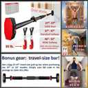 Pull Up Bar for Hallway or Doorway 6-piece Set with Two Attachable Resistance Bands/Handles, Training Manuals, No Screws Chin Up Bar, Max 680lbs, Width options: 26"-37"