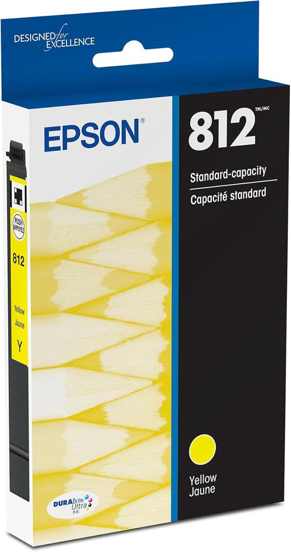 Epson 812 DURABrite Ultra Ink Standard Capacity Yellow Cartridge (T812420-S) Works with Workforce Pro WF-7310,7820, 7840, EC-C7000