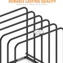 KORRTFID Kitchen Cabinet Organizer, Steel Cookware Holder, Divided Holder with 5 Slots for Skillets Baking Tray and Chopping Board Rack - Baking Pan Holder Storage (2 PCS)
