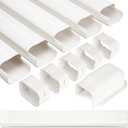 Kalkehay 4" W 9Ft L Line Set Cover for Mini Split and Central Air Conditioners Decorative PVC Line Cover Kit for Outdoor AC Heat Pump Systems