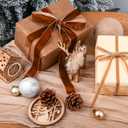 Brown Velvet Ribbon 1'' 50 Yards Velvet Fabric Vintage Ribbon for Christmas Tree, Gift Wrapping, Flower Bouquet, Wreath Decorations, Bow Making (Brown, 1"-50 Yard)