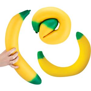 ORB Easy Sqweezy Giant Stretchy Banana - Stretches Up to 6 Feet Long - Huge Jumbo Sized Squishy Fruit Toy, Perfect to Squeeze for Stress Relief - Fun Sensory / Fidget Novelty Toy for Kids and Adults
